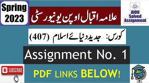 ⏩ AIOU Code 407 Solved Assignment No.1 Spring 2023 || Subject: Modern Muslim World | Level: BA/B.Com