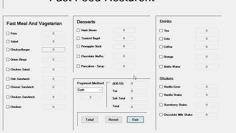Fast Food Restaurant Project in C# Windows Form Aplication