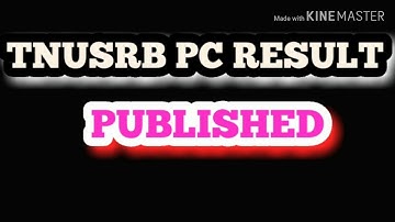TNUSRB PC EXAM RESULT PUBLISHED #TNUSRBPCRESULT
