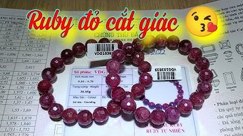Ruby đỏ cắt giác size 9,8ly rất đẹp 😍 2.268k 1 chiếc vòng tay đá ruby có giấy kiểm định kèm theo