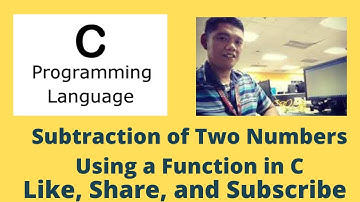 Subtract Two Numbers Using a Functions in C