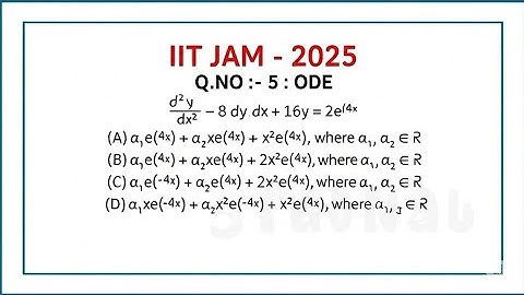 IIT JAM 2025 Question No 5 Full Solution | ODE Differential Equation Explained #intelligentmath