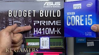 intel core i5 10400 ASUS PRIME H410M-K Kingston DDR4 RAM Crucial BX500 Budget Office PC Build