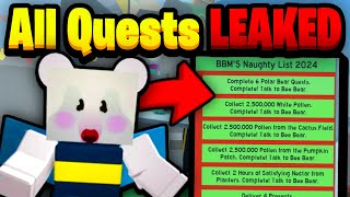 ALL *BEESMAS* Quests LEAKED [Insane Rewards] | Beesmas Update screenshot 1