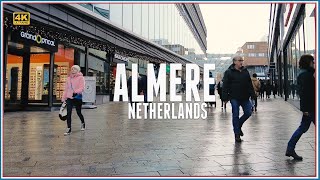 Discover Almere in Winter / 2024 - Walking Tour Of Shopping Center & Market / 4k