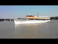 Miss Ann 1926 127’ Pusey & Jones Classic Fantail Pilothouse Motor Yacht Cruising the Potomac River