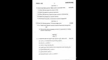 customer relationship management questions paper BNU 6th semester
