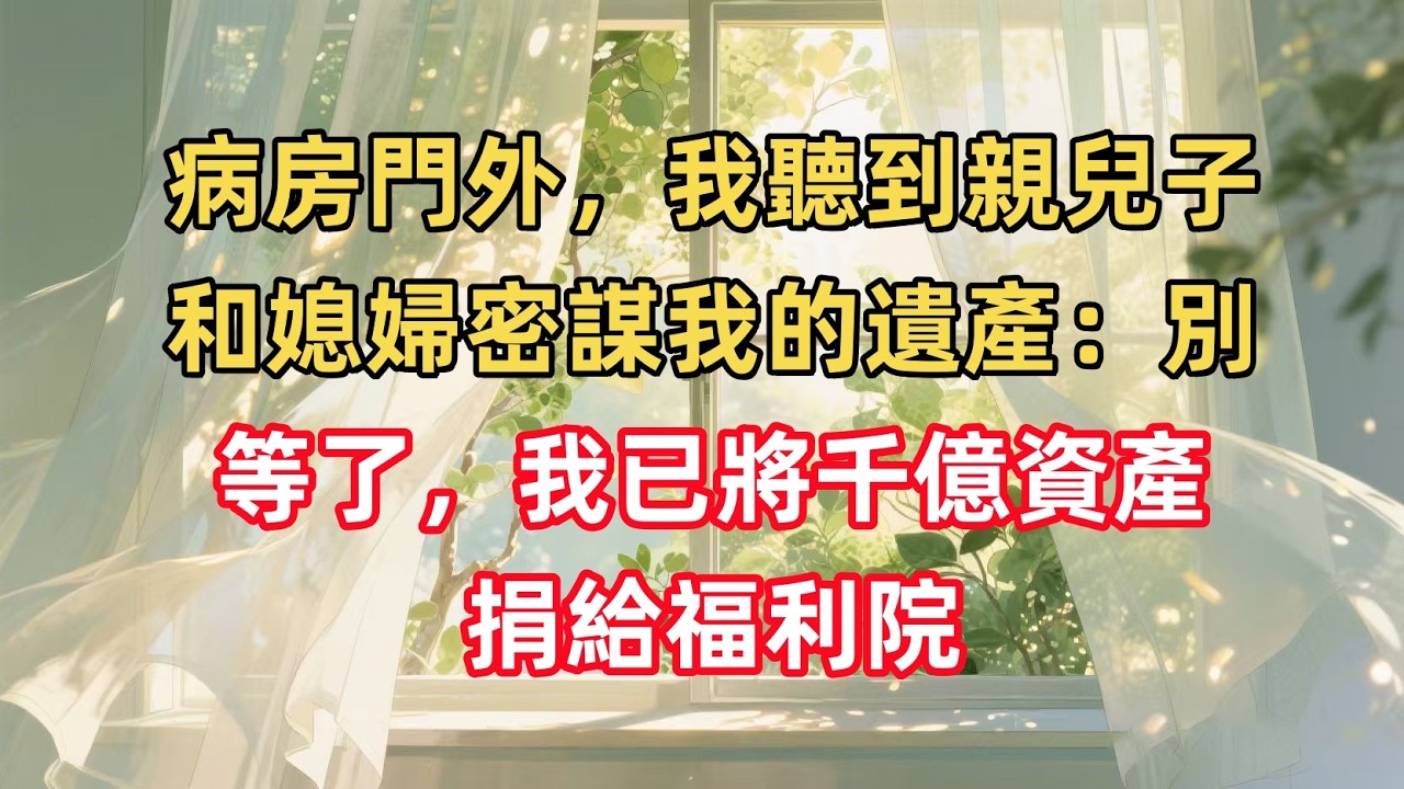 病房門外，我聽到親兒子和媳婦密謀我的遺產：別等了，我已將千億資產捐給福利院