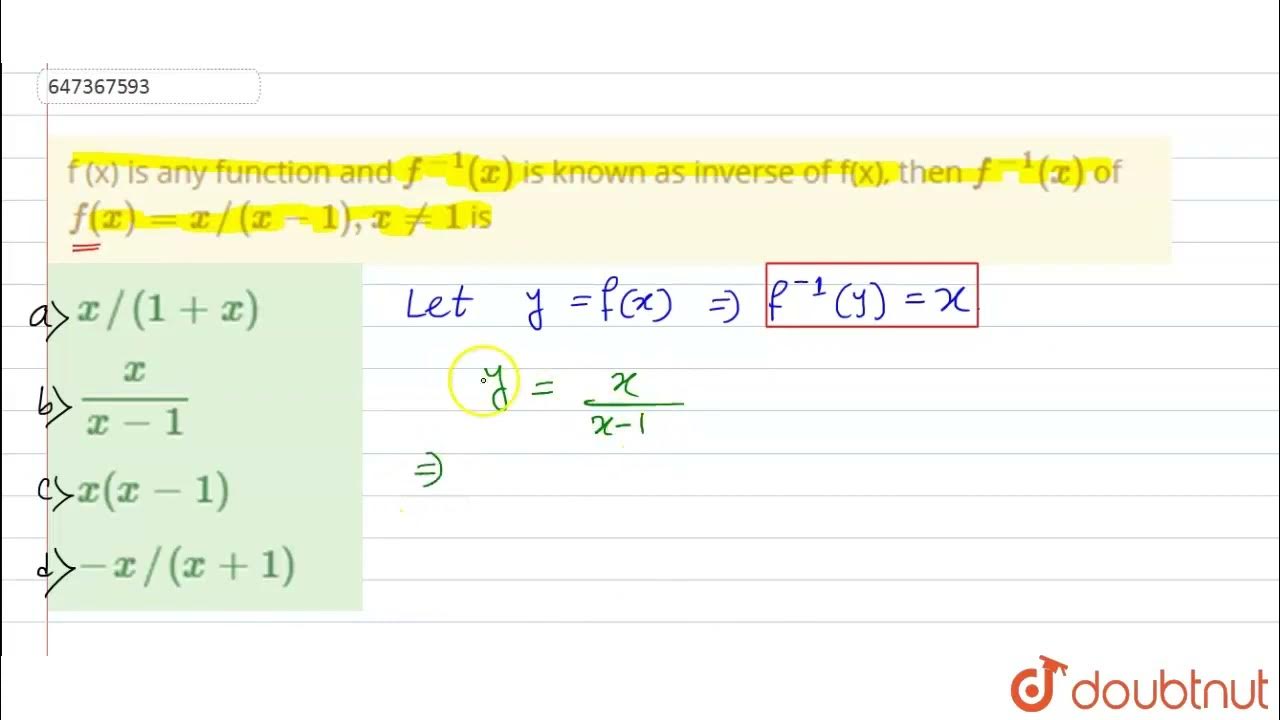F x Is Any Function And F 1 x Is Known As Inverse Of F x Then F f-x-is-any-function-and-f-1-x-is-known-as-inverse-of-f-x-then-f