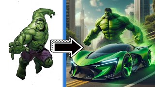 AVENGERS but Supercar  VENGERS 💥 All Characters(Marvel \& DC) 💥SUPER HERO 2024