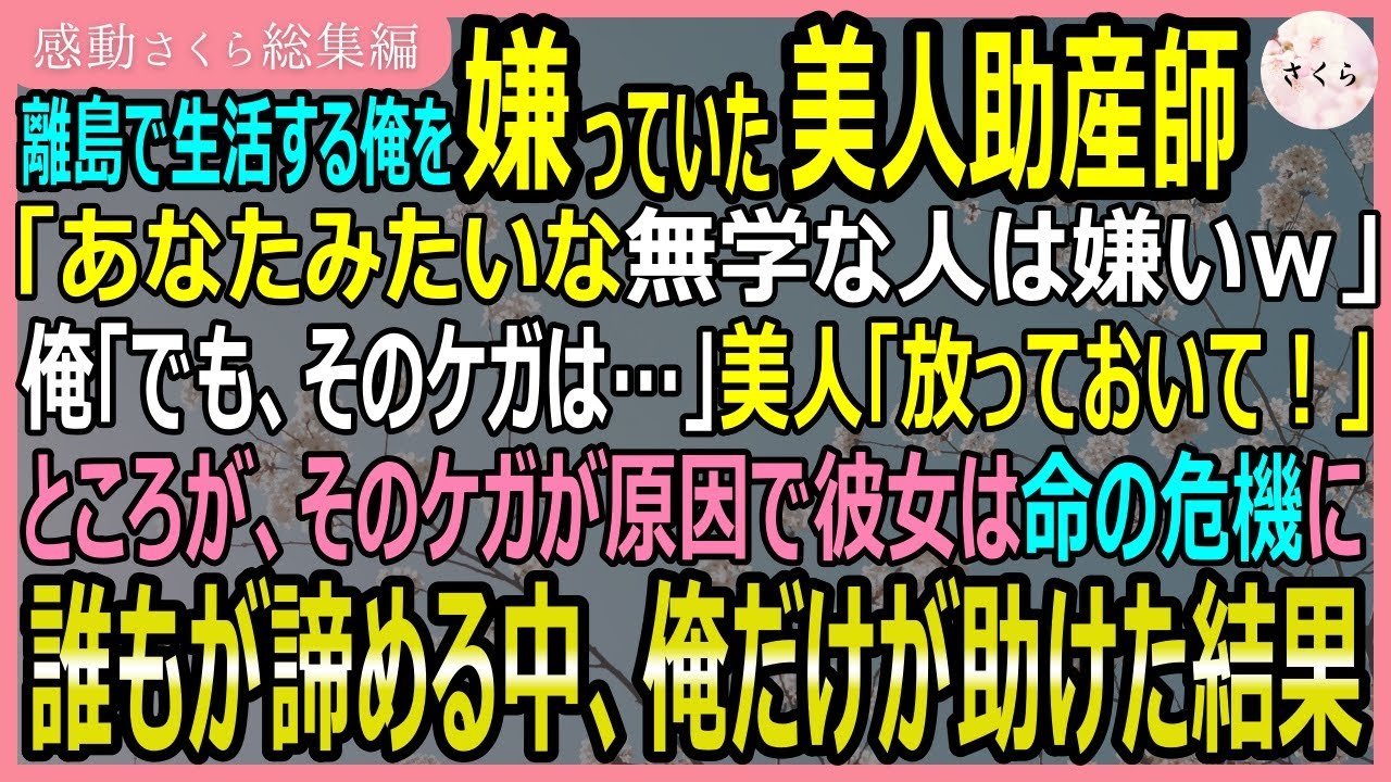 【感動する話・総集編】離島で生活する俺を嫌っていた美人助産師「あなたとは話しません」俺「でもそのケガ放っておくと…」→案の定ケガのせいで命の危機！俺が助けると【いい話・スカッと・スカッとする話・朗読】