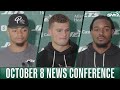 Justin Fields, Mason Taylor, and Jamien Sherwood on Jets' team bonding in London