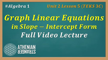 Graph Linear Equations Given Slope-Intercept - Unit 2 Lesson 5 (Algebra 1) [TEKS 3C]