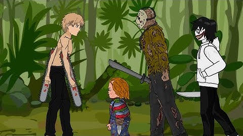 Chainsaw Man vs Jason Vorhees, Chucky and Jeff The Killer Animation - Drawing Cartoons 2