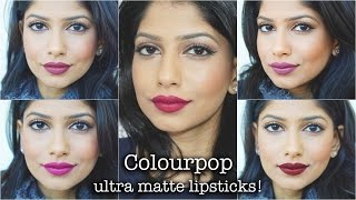 Colourpop Ultra Matte Liquid Lipsticks for Indian/Brown/Medium skin! Review & Swatches!