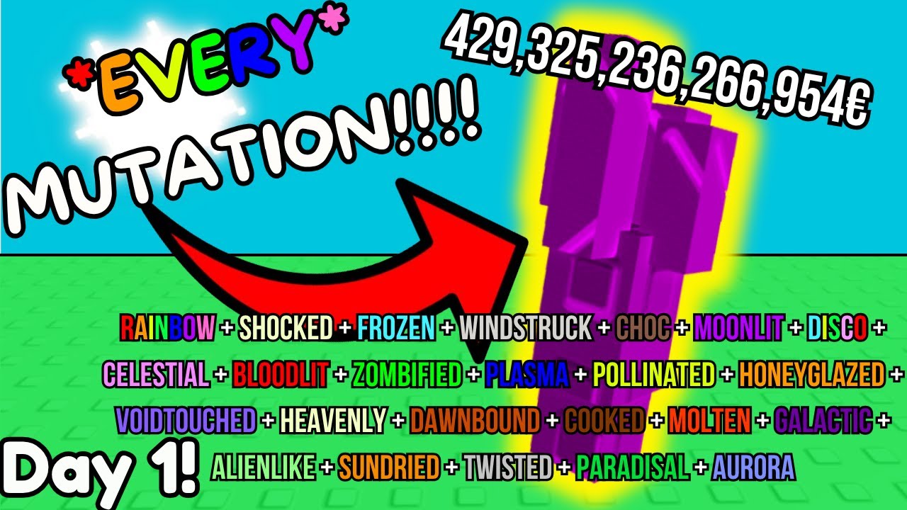 I got EVERY mutation on a *CARROT* in grow a garden: day 1! *THE ...