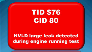 38 TID 76 CID 80 Natural Vacuum Leak Detection (NVLD) Large Leak Detected During Engine Running Test Profile