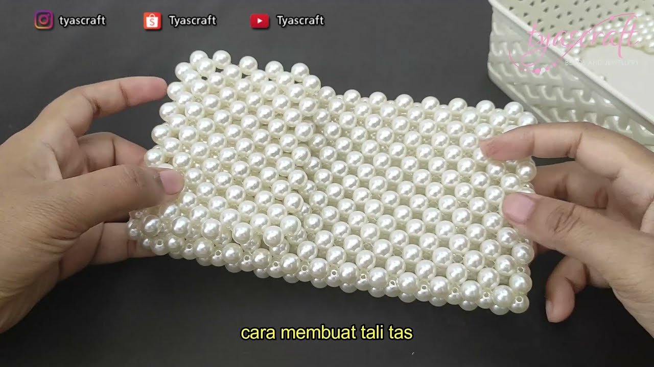 how to make pearl beaded bag | tas manik manik | phone bag