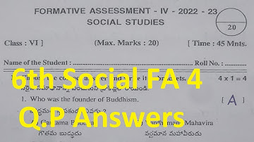 6th fa4 social question paper 🗝️ Answers