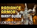 Illuminator aubrey armor set  weapon full guide new radiance quest  lords of the fallen