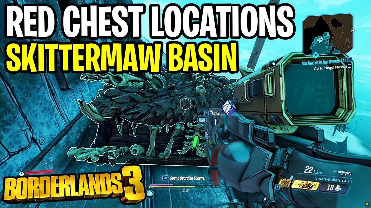 SKITTERMAW BASIN All RED CHESTS Borderlands 3 Guns, Love and