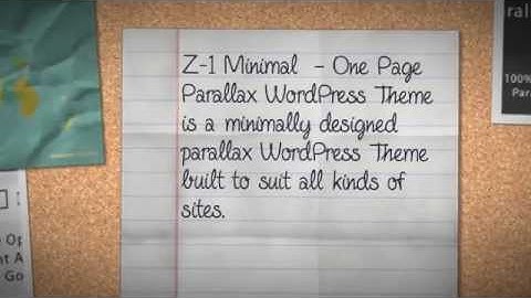 Z-1 Minimal- One Page Parallax WordPress Theme + Download