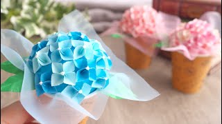 วิธีทำดอกไฮเดรนเจียแบบกระดาษ - DIY How to Make Paper Hydrangea / Tutoral