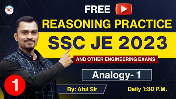 Reasoning For SSC JE 2023 | Reasoning Practice For SSC JE 2023 & other Engineering Exams By Atul Sir