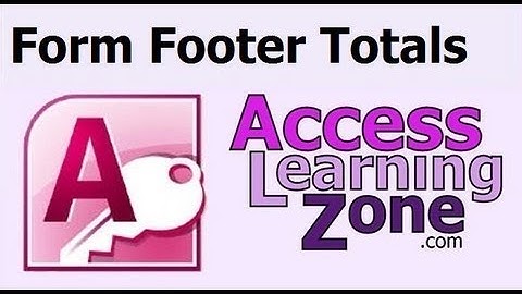 Microsoft Access Form Footer Total