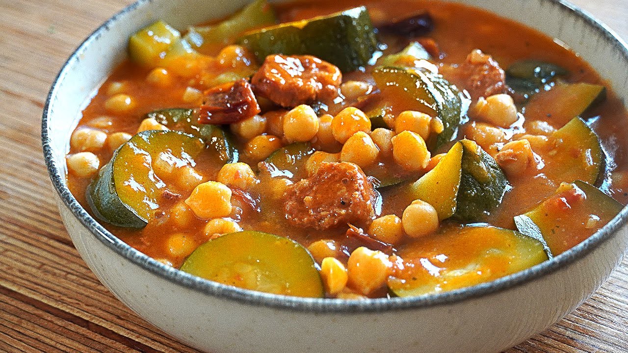 GARBANZOS CON CALABACÍN. UN GUISO FÁCIL RÁPIDO Y SUPER RICO