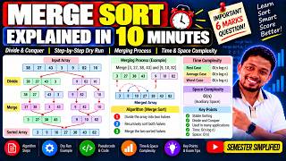 1.7 Merge Sort Explained | Step-by-Step Dry Run & Time Complexity | DAA