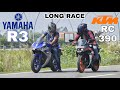 Yamaha r3 vs ktm rc 390 long race shubham yaduvanshi