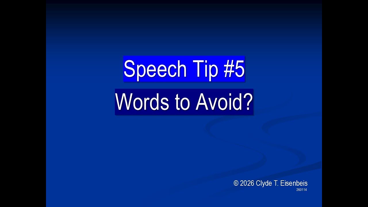 ND Academy, Speech Tip #5 - Words to Avoid?  [Too many words lose audience attention]