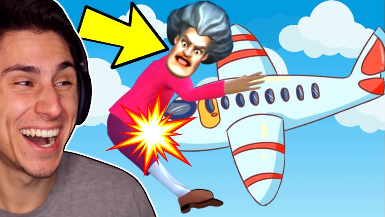 I HIT HER WITH A PLANE! | Scary Teacher 3D