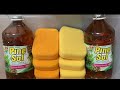 【ASMR】8 liters of pinesol and 8 grout sponges🤤🌲8リットルのパインソルと8個の左官用スポンジでもこもこtime🤤🌲
