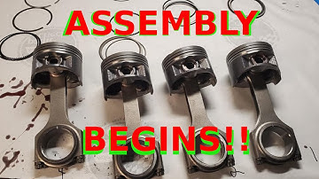 B20VTEC Bottom End Assembly Begins - Filing Rings & Piston Connecting rod assembly ://  CRX HF Build