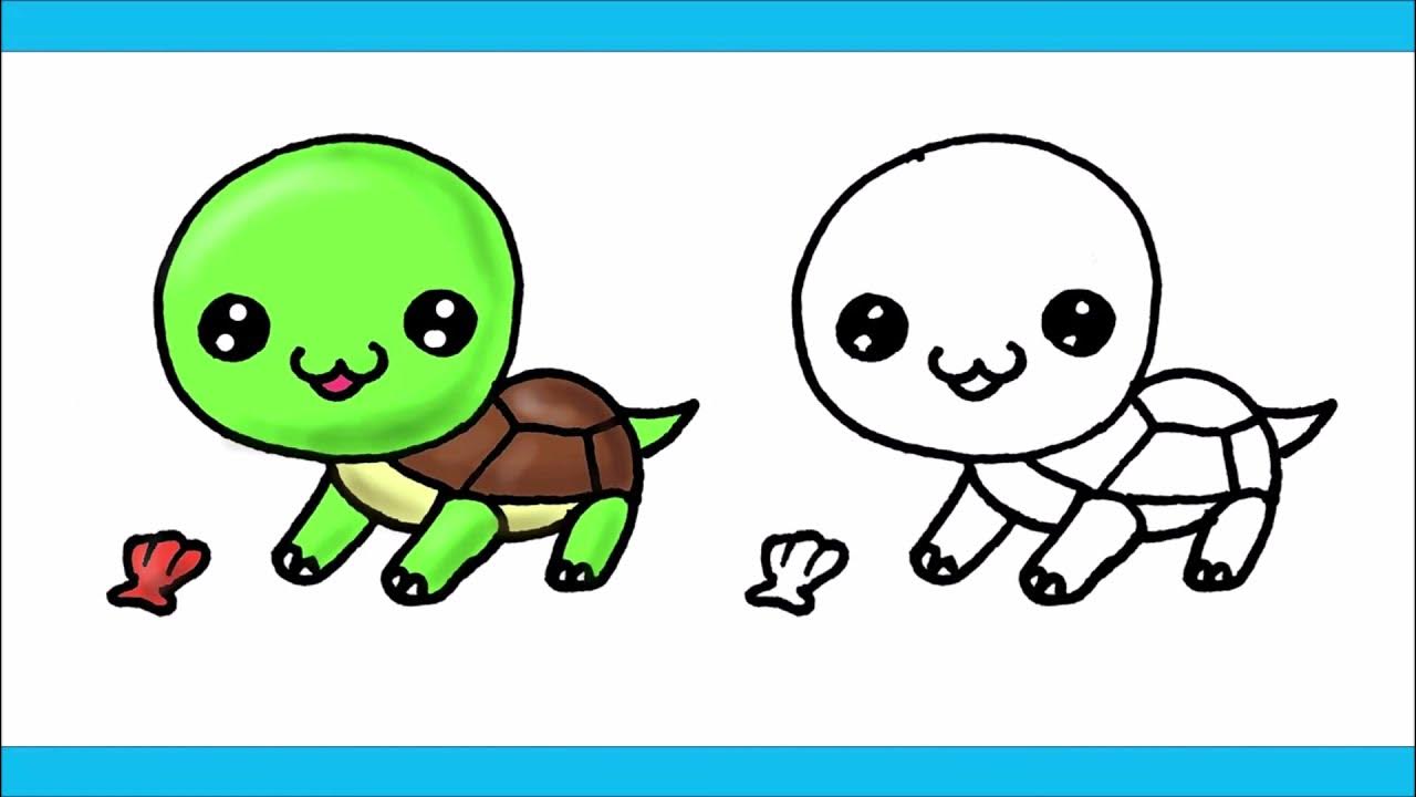 Wie zeichnet man eine süße Schildkröte? - YouTube