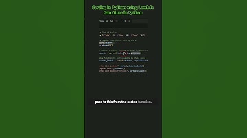 Lambda Functions in Sorted function in Python #lambda #sorting #python #cleancode