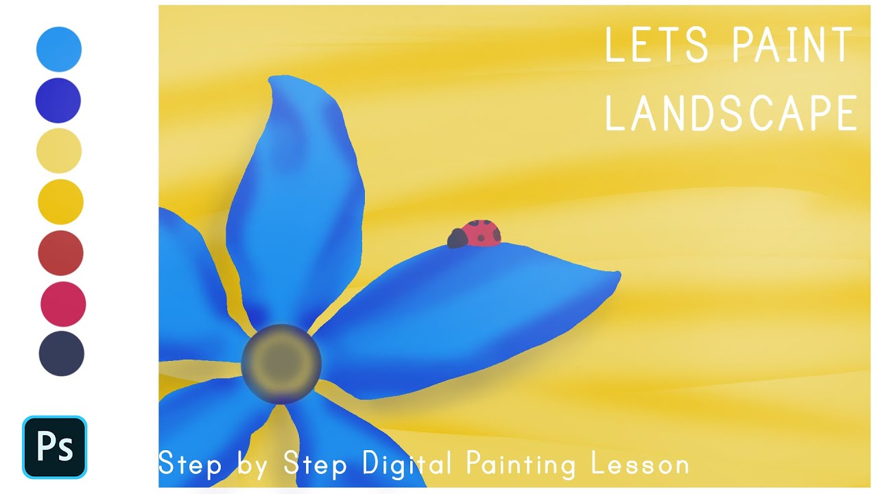 Lets Paint Landscape - Digital Painting Tutorial for Beginners - Easy ...