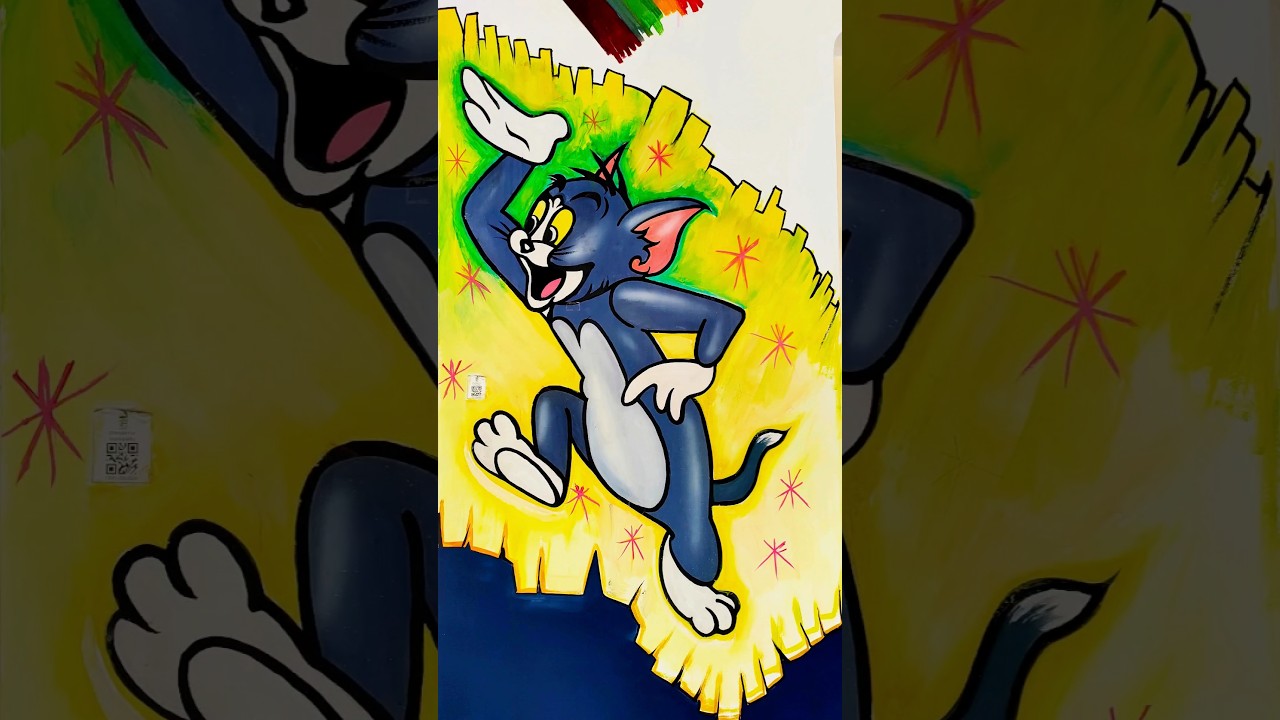 Amazing Cartoon Wall Art | Viral Wall Painting Idea | Tom and Jerry  | Chinnukutty Vlogs 