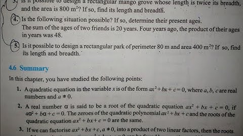 Class 10 Math/ Exercise - 4.4 Chapter 4 ( Quadratic equations ) Q.n - 4 & 5 NCERT Solution