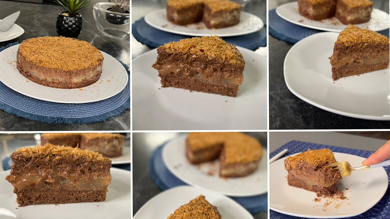 ✨Gâteau pour les amateurs de chocolat ✨un croustille fondant chocolat et poires