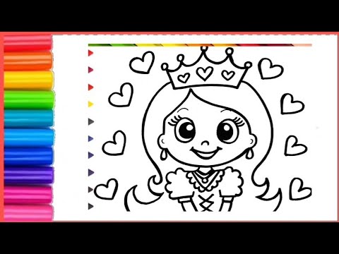 איך לצייר נסיכה שלב אחר שלב ציור נסיכה קל 