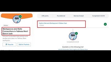 Workspaces and Data Connections in Tableau Next: Quick Look | Salesforce Trailhead