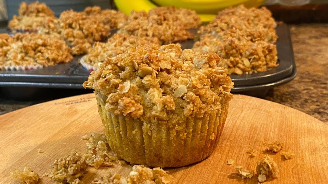 Bakery Style Buckwheat Banana Muffins with Streusel Topping Gluten