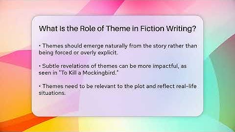 What Is the Role of Theme in Fiction Writing? - The Prose Path