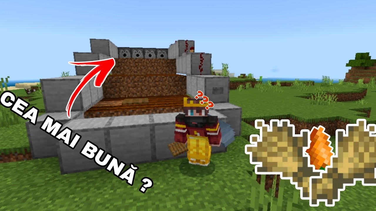 CUM Sa faci cea mai buna ferma automata de grâu pe MINECRAFT | TUTORIAL ...