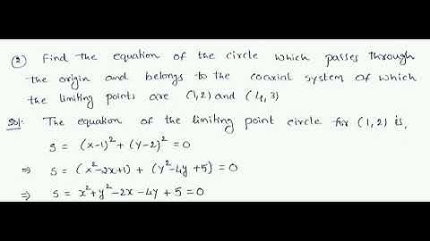 find the equation of the circle which passes through the origin and belongs to the coaxial system of