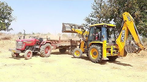 New Jcb 3dx Xtra First Time Loading Soil On Tractor | New Jcb And New Tractor Videos | Mahindra Yuvo