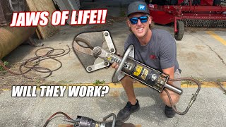 We Found a REAL "Jaws of Life" Setup at the Freedom Factory and Powered Them Up!!! (they're insane)